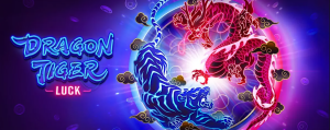 Dragão e do Tigre em uma batalha no caça-níqueis The Dragon Tiger Luck.